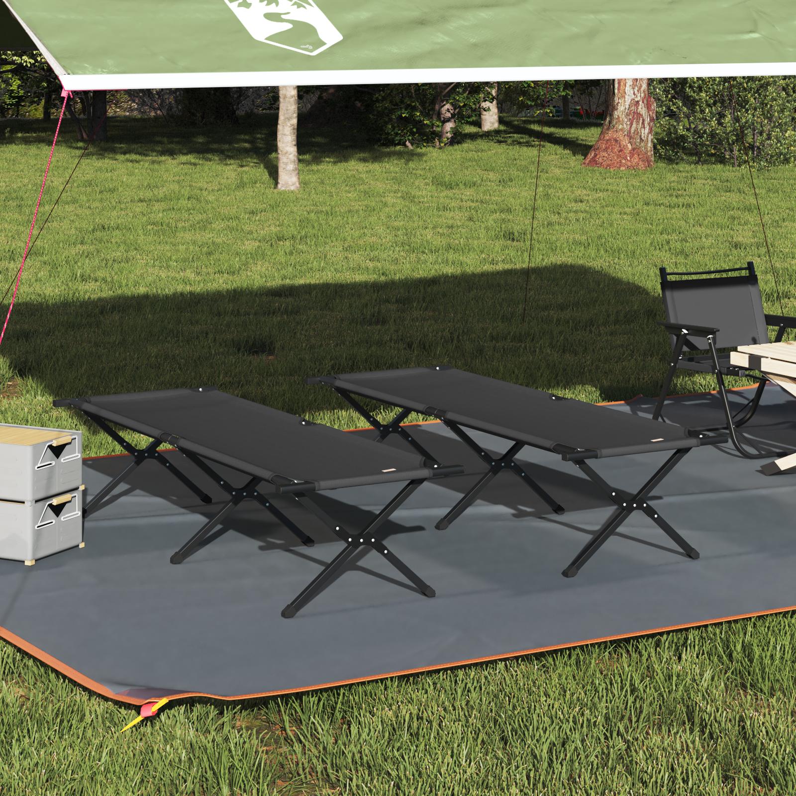 Foldende Camping Seng 2 pcs Sort 193 x 69 x 45 cm Oxford stof
