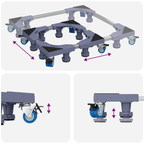 Vaskemaskine Base Med Hjul Justerbar 250 kg