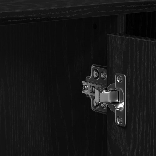 Badeværelsesskab til vask Sort eg 91x35x60 cm Konstrueret træ