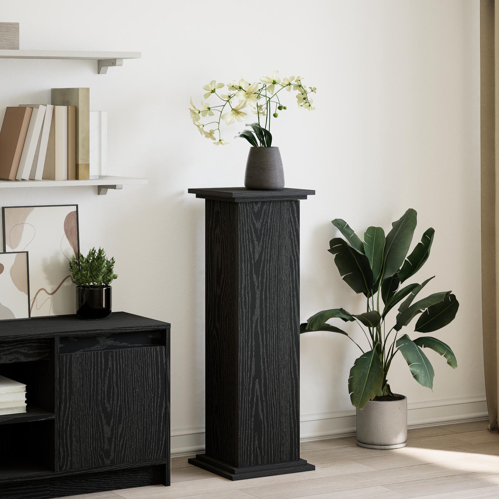 Displaystander med dør Sort eg 31 x 30 x 90 cm Konstrueret træ