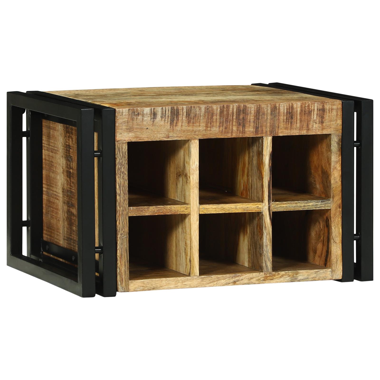 Vinfad - 2 stk brun/sort 46 × 35 × 27,5 cm i massivt mangotræ