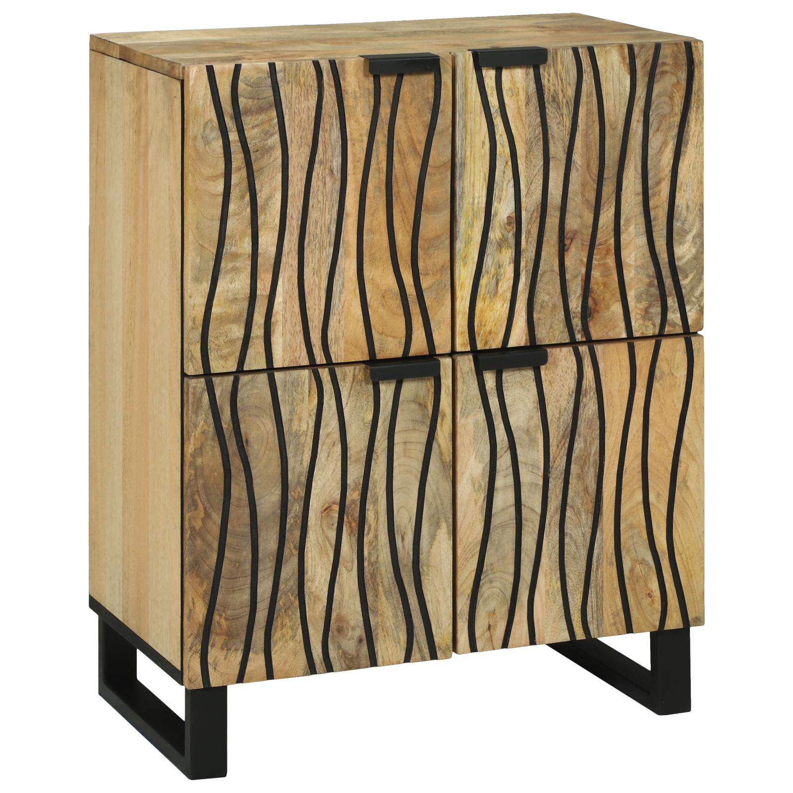 Skænk i massivt mangotræ - brun 60 × 33,5 × 75 cm