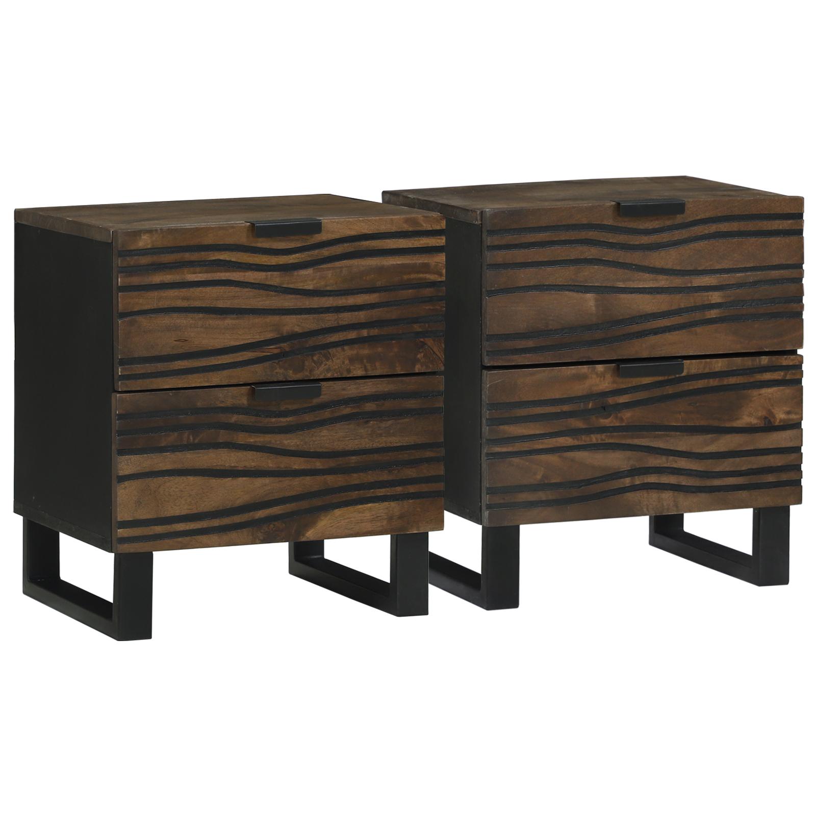 Natskab 2 stk Valnød 40 x 33 x 46 cm Massivt mangotræ