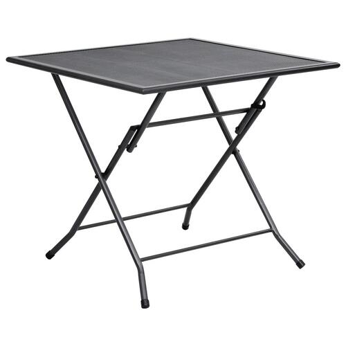 Foldbart bord 80x80x72 cm trådnet stål antracitgrå