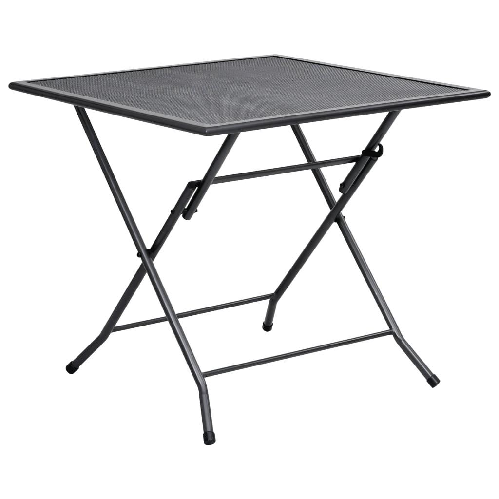 Foldbart bord 80x80x72 cm trådnet stål antracitgrå