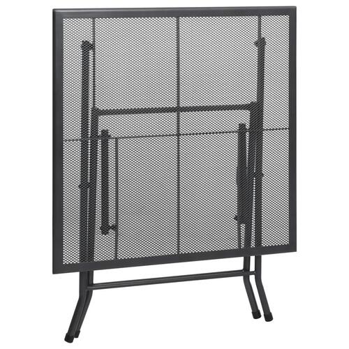 Foldbart bord 80x80x72 cm trådnet stål antracitgrå