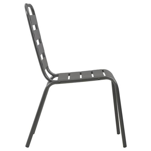 Udendørsstole 4 stk. lameldesign stål mørkegrå