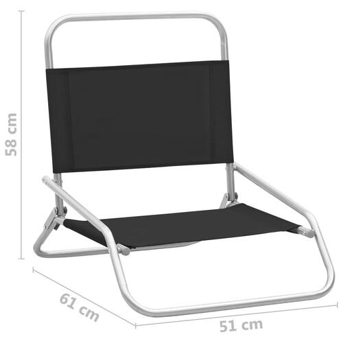 Foldbare strandstole 2 stk. stof sort
