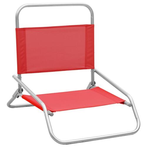 Foldbare strandstole 2 stk. stof rød
