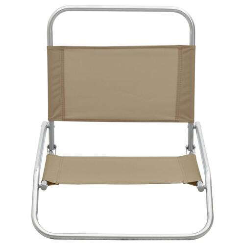 Foldbare strandstole 2 stk. stof gråbrun