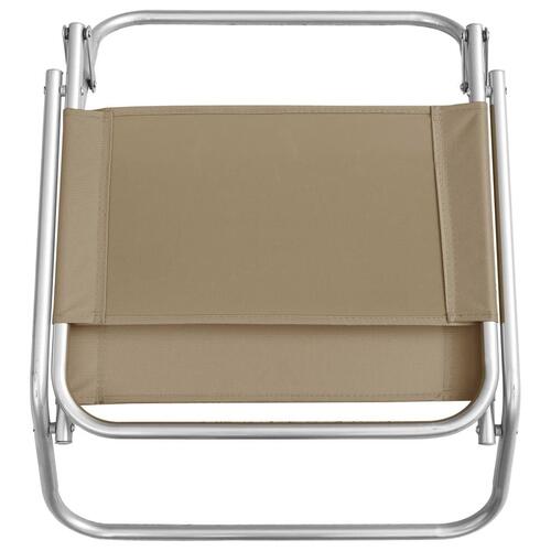Foldbare strandstole 2 stk. stof gråbrun