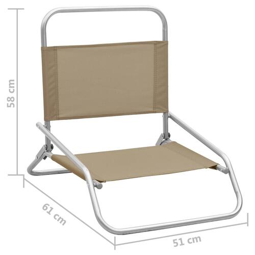 Foldbare strandstole 2 stk. stof gråbrun