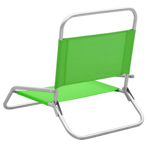 Foldbare strandstole 2 stk. stof grøn