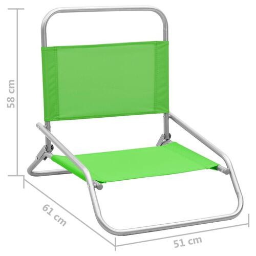 Foldbare strandstole 2 stk. stof grøn