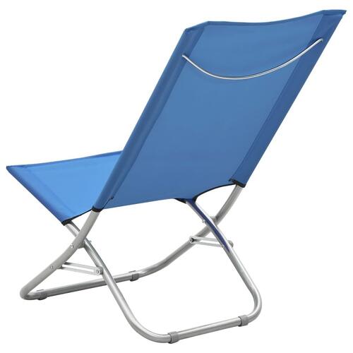 Foldbare strandstole 2 stk. stof blå