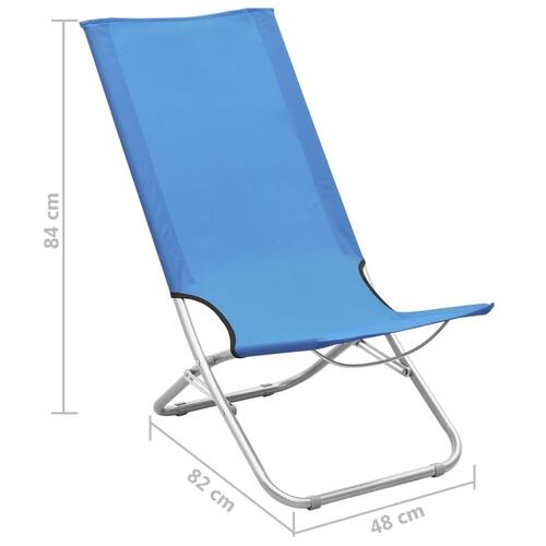 Foldbare strandstole 2 stk. stof blå