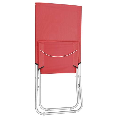 Foldbare strandstole 2 stk. stof rød