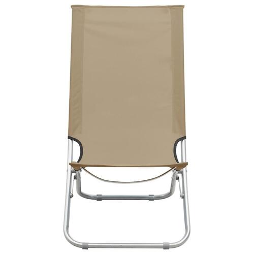 Foldbare strandstole 2 stk. stof gråbrun