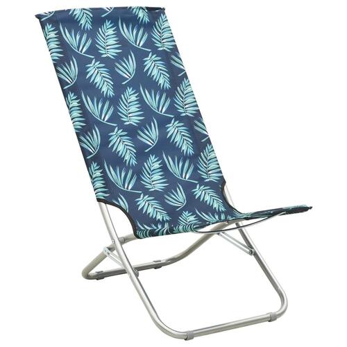 Foldbare strandstole 2 stk. stof bladmønster
