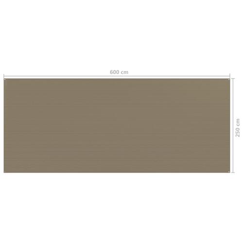 Telttæppe 250x600 cm gråbrun