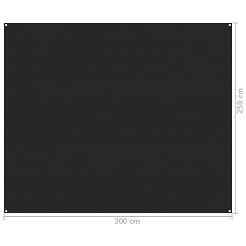 Telttæppe 250x300 cm sort