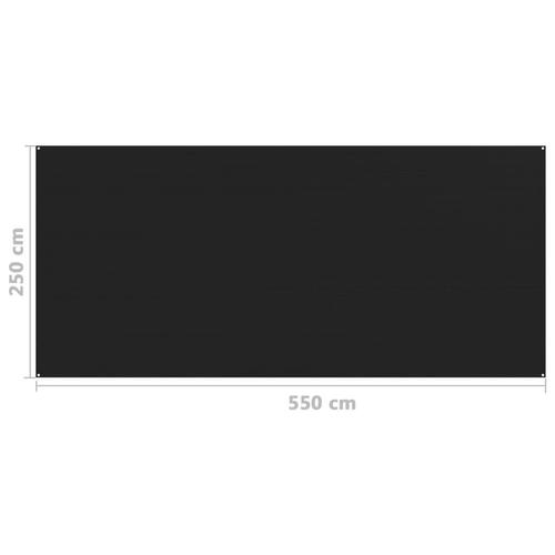Telttæppe 250x550 cm sort