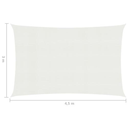 Solsejl 160 g/m² 3x4,5 m HDPE hvid