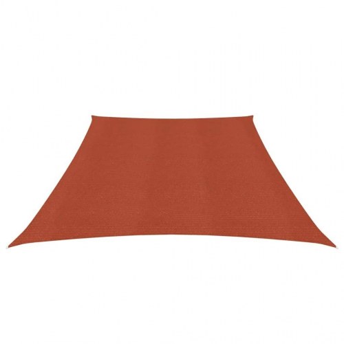 Solsejl 3/4 × 2 m - HDPE 160 g/m², terrakotta trapez
