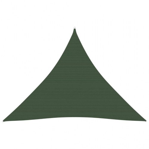 Solsejl 4×4×4 m - trekantet HDPE 160 g/m², mørkegrøn