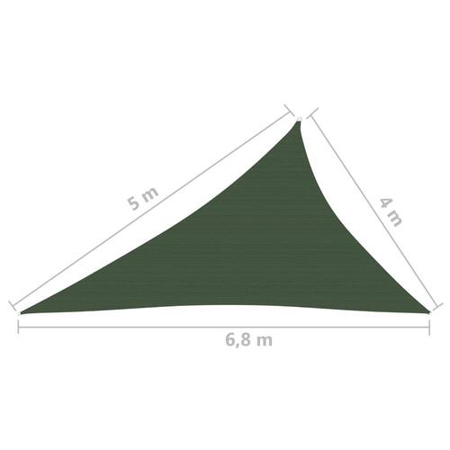 Solsejl 4x5x6,8 m 160 g/m² HDPE mørkegrøn
