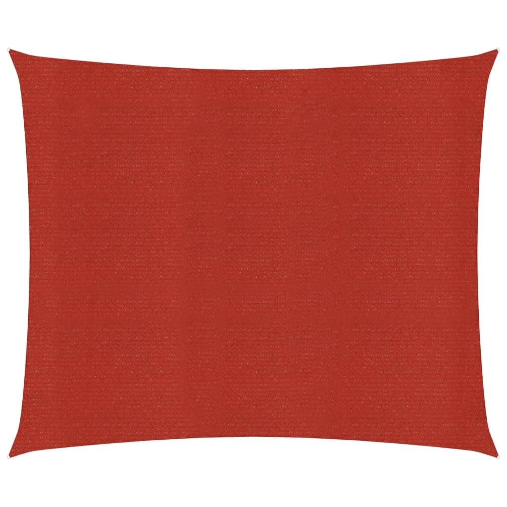 Solsejl 2x2 m 160 g/m² HDPE rød