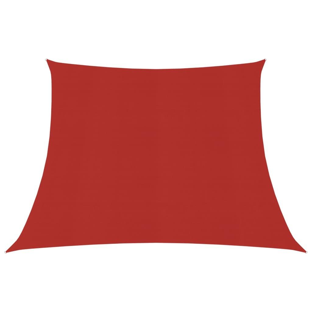 Solsejl 160 g/m² 3/4x3 m HDPE rød