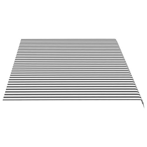 Udskiftningsdug til markise 5x3 m antracitgrå og hvid
