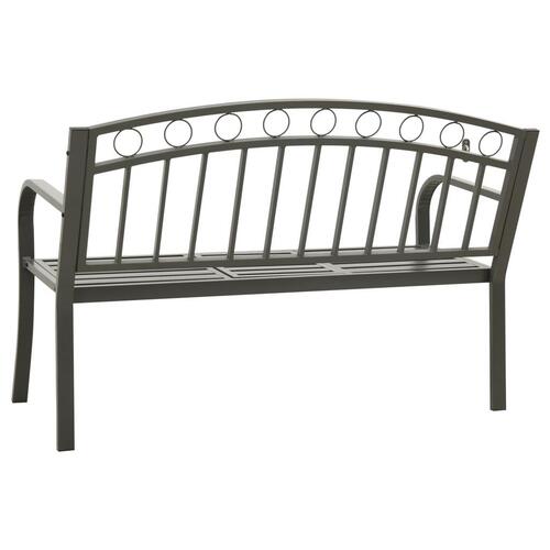 Havebænk med bord 125 cm stål grå