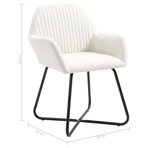 Spisebordsstole 2 stk. stof cremefarvet