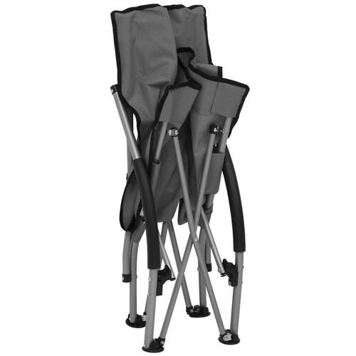 Foldbare strandstole 2 stk. stof grå