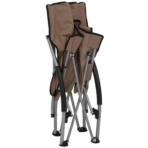 Foldbare strandstole 2 stk. stof gråbrun