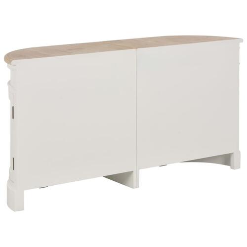 Skænk 134 x 30 x 68 cm massivt træ hvid