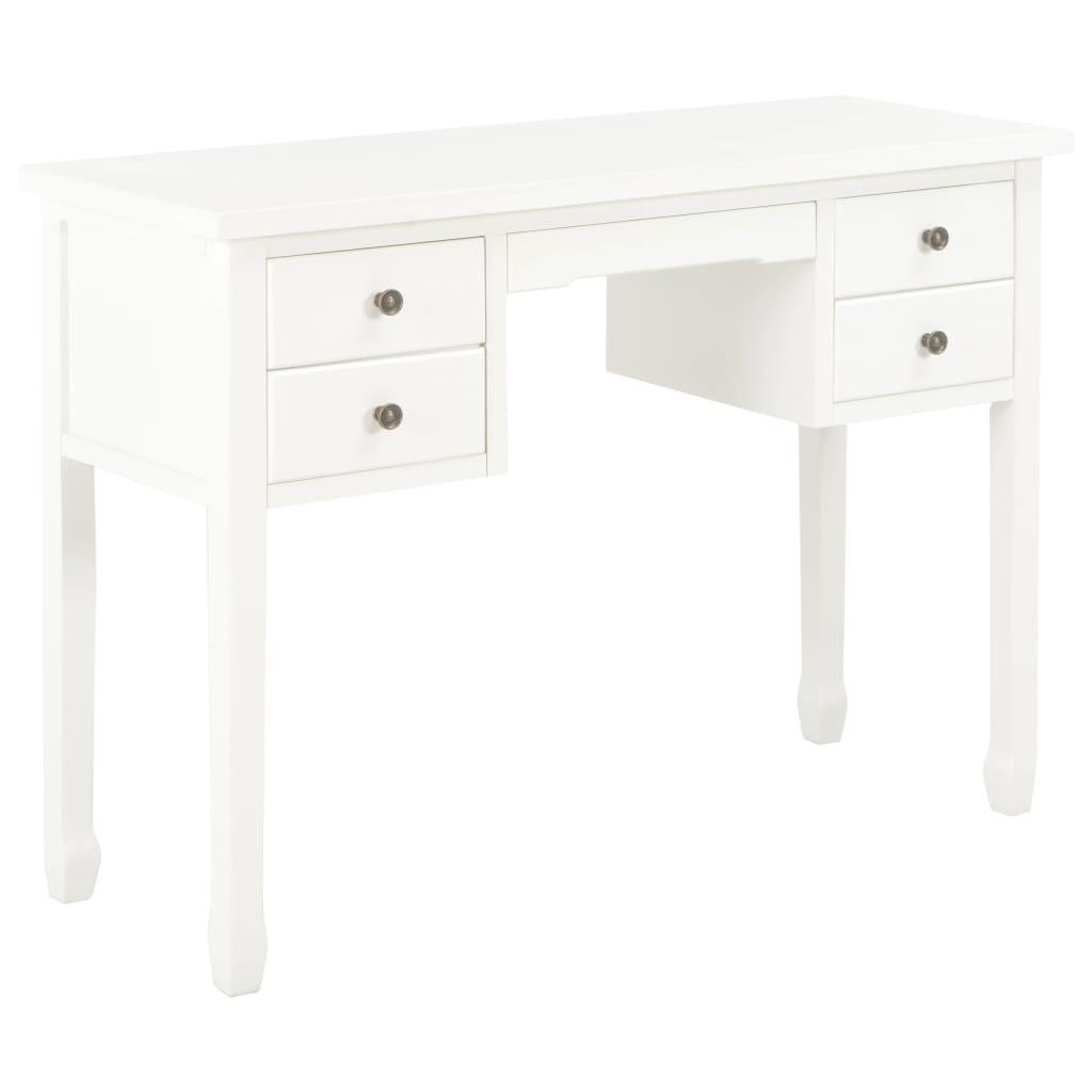 Skrivebord 110 x 40 x 80 cm massivt træ hvid