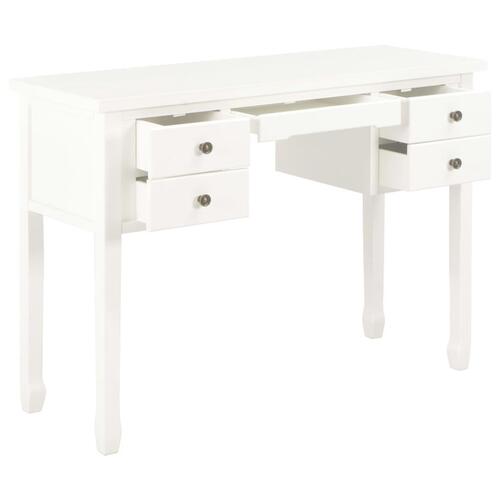 Skrivebord 110 x 40 x 80 cm massivt træ hvid