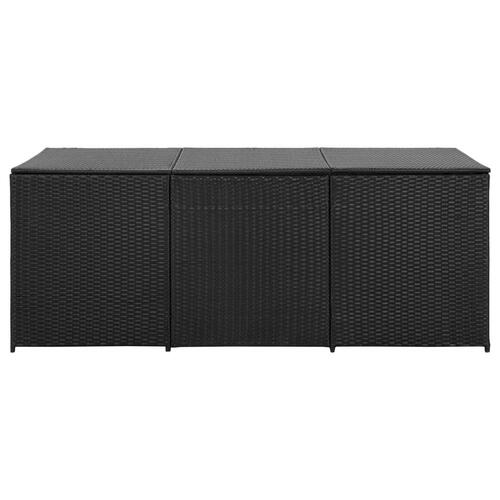 Opbevaringskasse til haven 180x90x70 cm polyrattan sort (OUTLET B)