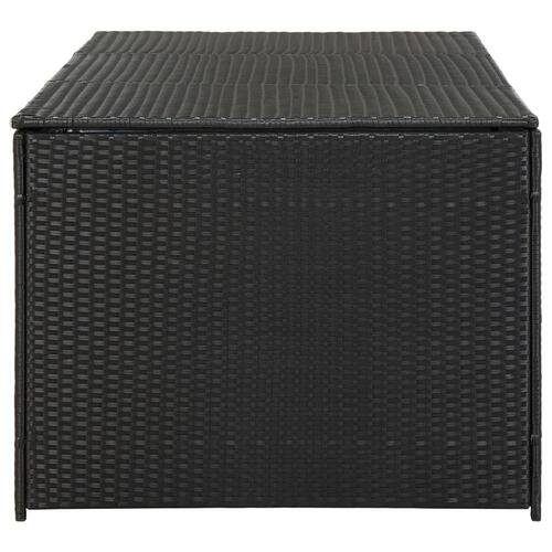 Opbevaringskasse til haven 180x90x70 cm polyrattan sort (OUTLET B)