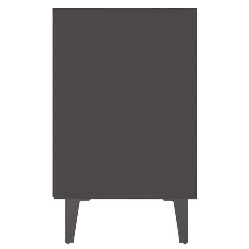 Sengebord med metalben 40x30x50 cm grå