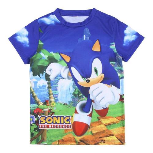 Børne Kortærmet T-shirt Sonic Blå 6 år