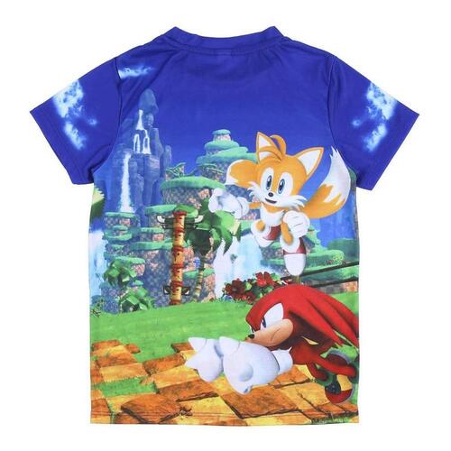 Børne Kortærmet T-shirt Sonic Blå 6 år