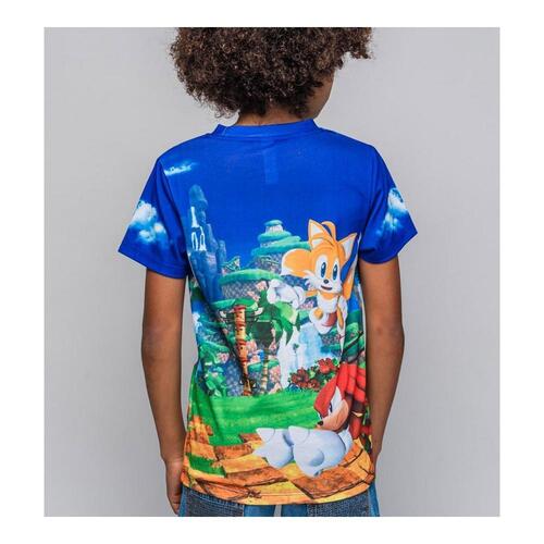 Børne Kortærmet T-shirt Sonic Blå 6 år