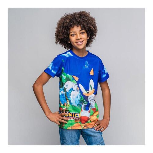 Børne Kortærmet T-shirt Sonic Blå 6 år
