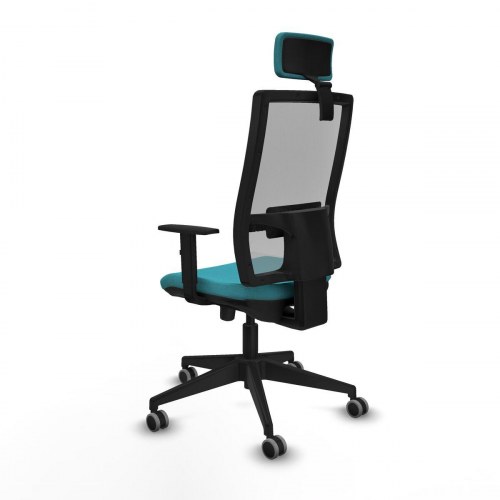 Horna kontorstol med hovedgærde - turkis