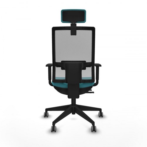 Horna kontorstol med hovedgærde - turkis