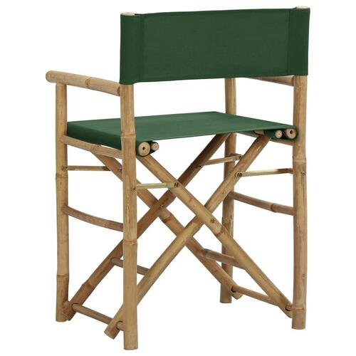 Foldbare instruktørstole 2 stk. bambus og stof grøn